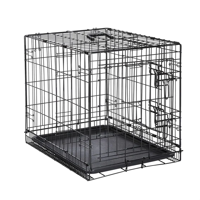 AmazonBasics 雙門摺疊金屬寵物籠 24吋 黑色 實物圖 4