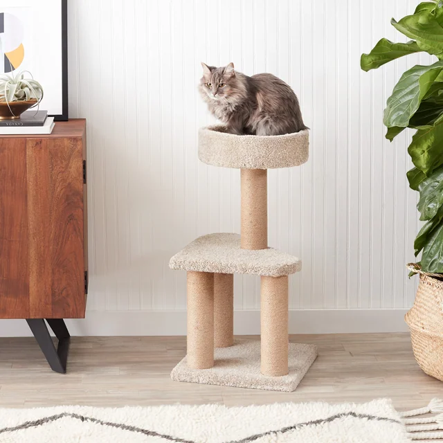 AmazonBasics 貓活動樹 米色 中號31.5吋 實物角度 4